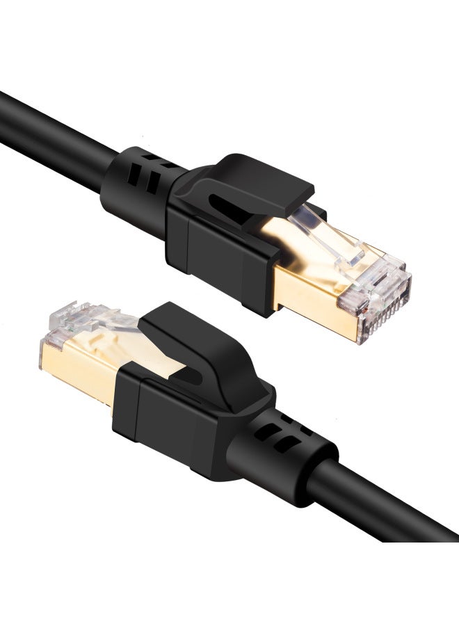 Manufacturer Cat8 Class 8 Network Cable Class 8 Round Wire Network Jumper Tested Pure Copper Computer Network Cable-Color:Black-Line Length:15 M - Image 3
